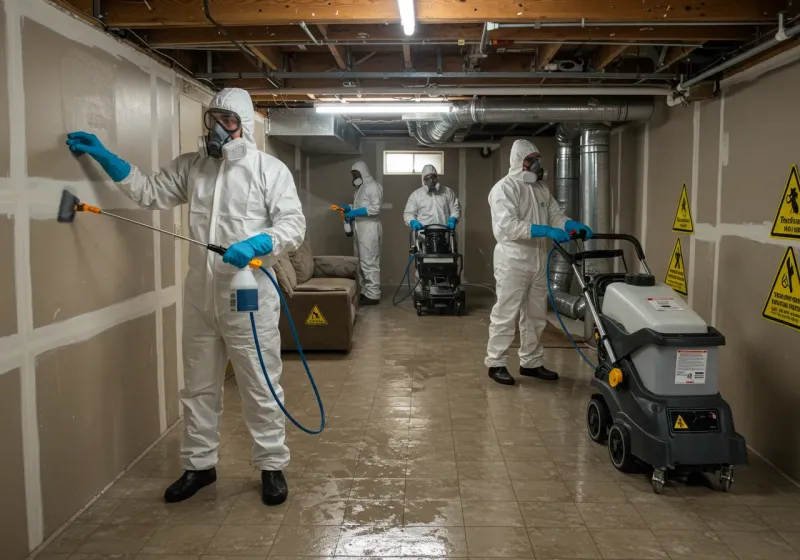 Basement Moisture Removal and Structural Drying process in Jonesboro, IN